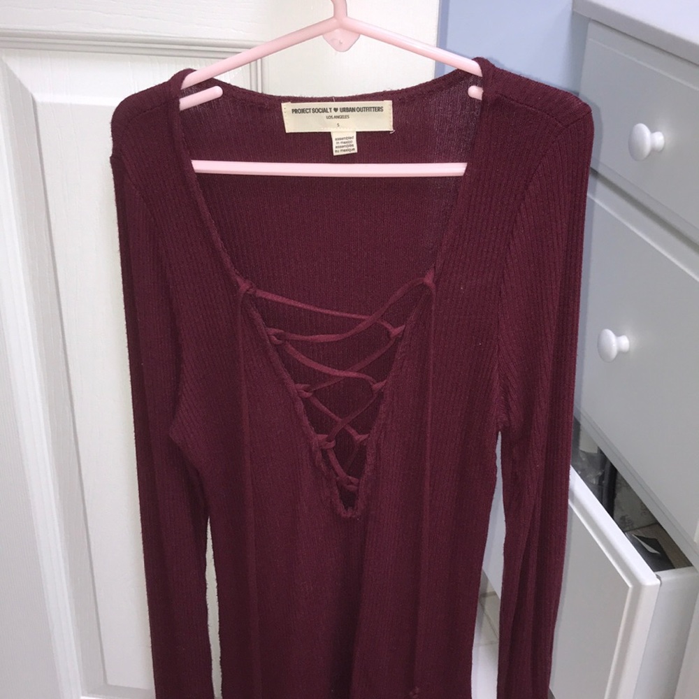 Cross crossed long sleeved T, Urban Outfitters